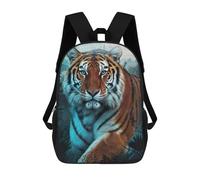 sinyumoney Sac À Dos Scolaire Pour Enfants Tiger in Jungle Sac À Dos Scolaire Pour Enfants, Style Décontracté Et Tendance, Imprimé En 3D, Amusant Et Original 17inch