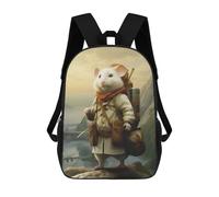 sinyumoney Sac À Dos Scolaire Pour Enfants Travel Guide Hamster Sac À Dos Décontracté Pour Les Voyages, Imprimé En 3D, Pour Garçons Et Filles, Grande Capacité 17inch