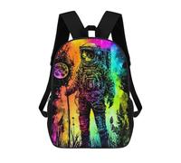 sinyumoney Sac À Dos Scolaire Pour Enfants Vibrant Astronaut Journey -5 Sac À Dos Scolaire Tendance Sac À Dos De Voyage Unisexe Tendance Sac À Dos 3D Cool 17inch