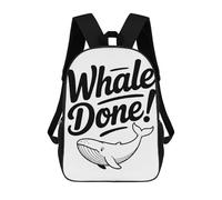 sinyumoney Sac À Dos Scolaire Pour Enfants Whale Done! Pun Illustration Sac À Dos Scolaire Pour Enfants, Style Décontracté Et Tendance, Imprimé En 3D, Amusant Et Original 17inch