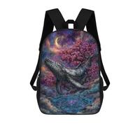 sinyumoney Sac À Dos Scolaire Pour Enfants Whale in Dreamy Celestial Landscape Sac À Dos Scolaire Pour Enfants, Style Décontracté Et Tendance, Imprimé En 3D, Amusant Et Original 17inch
