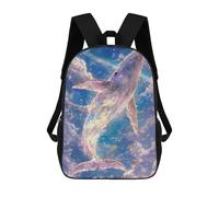sinyumoney Sac À Dos Scolaire Pour Enfants Whale in The Sky Sac À Dos Décontracté Pour Les Voyages, Imprimé En 3D, Pour Garçons Et Filles, Grande Capacité 17inch