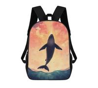 sinyumoney Sac À Dos Scolaire Pour Enfants Whale Leaping Sunset Sac À Dos Décontracté Pour Les Voyages, Imprimé En 3D, Pour Garçons Et Filles, Grande Capacité 17inch