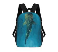 sinyumoney Sac À Dos Scolaire Pour Enfants Whale Shark in Blue Water Sac À Dos Scolaire Pour Enfants, Style Décontracté Et Tendance, Imprimé En 3D, Amusant Et Original 17inch