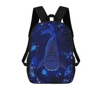 sinyumoney Sac À Dos Scolaire Pour Enfants Whale Shark in Starry Deep Ocean Sac À Dos Décontracté Pour Les Voyages, Imprimé En 3D, Pour Garçons Et Filles, Grande Capacité 17inch