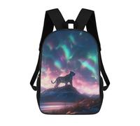 sinyumoney Sac À Dos Scolaire Pour Enfants White Tiger Aurora Landscape Sac À Dos Décontracté Pour Les Voyages, Imprimé En 3D, Pour Garçons Et Filles, Grande Capacité 17inch