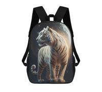 sinyumoney Sac À Dos Scolaire Pour Enfants White Tiger Moonlit Majesty Sac À Dos Scolaire Tendance Sac À Dos De Voyage Unisexe Tendance Sac À Dos 3D Cool 17inch