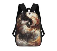 sinyumoney Sac À Dos Scolaire Pour Enfants Yin And Yang Kitsune Fox Sac À Dos Tendance Pour Adolescents, Sac À Dos Décontracté Pour Garçons Et Filles, Sac D'école Imprimé En 3D 17inch