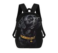 sinyumoney Sac À Dos Scolaire Pour Filles Black & Gold Labrador Sac À Dos Décontracté Et Léger Pour Garçons Et Filles, Idéal Pour Les Élèves Du Collège