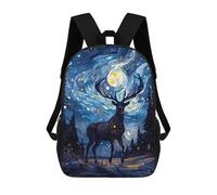 sinyumoney Sac À Dos Scolaire Pour Filles Buck Deer Starry Night Sac À Dos Décontracté Et Léger Pour Garçons Et Filles, Idéal Pour Les Élèves Du Collège