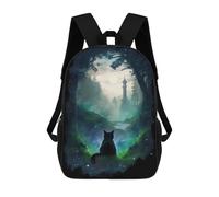 sinyumoney Sac À Dos Scolaire Pour Filles Cat Forest Moon Tower Sac À Dos Décontracté Et Léger Pour Garçons Et Filles, Idéal Pour Les Élèves Du Collège