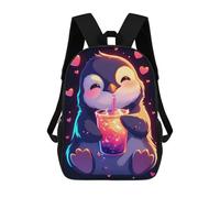 sinyumoney Sac À Dos Scolaire Pour Filles Cute Penguin with Drink Sac À Dos Décontracté Et Léger Pour Garçons Et Filles, Idéal Pour Les Élèves Du Collège