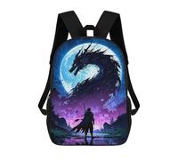 sinyumoney Sac À Dos Scolaire Pour Filles Dragon Moon Warrior Sac À Dos Décontracté Et Léger Pour Garçons Et Filles, Idéal Pour Les Élèves Du Collège
