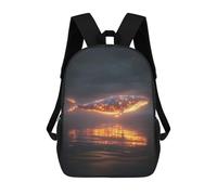 sinyumoney Sac À Dos Scolaire Pour Filles Glowing Whale Over Water Sac À Dos Décontracté Et Léger Pour Garçons Et Filles, Idéal Pour Les Élèves Du Collège