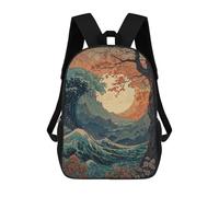 sinyumoney Sac À Dos Scolaire Pour Filles Great Wave Off Kanagawa Sac À Dos Décontracté Et Léger Pour Garçons Et Filles, Idéal Pour Les Élèves Du Collège