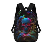 sinyumoney Sac À Dos Scolaire Pour Filles Neon Skull Sac À Dos Décontracté Et Léger Pour Garçons Et Filles, Idéal Pour Les Élèves Du Collège