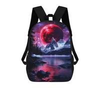 sinyumoney Sac À Dos Scolaire Red Moon Over Mountains Sac À Livres Pour Garçons Et Filles, Sac D'école, Sac Pour Étudiants, Sac De Voyage D'affaires, Sac De Travail 17inch