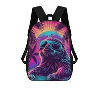 sinyumoney Sac À Dos Scolaire Retro Sloth in Sunglasses Sac À Livres Pour Garçons Et Filles, Sac D'école, Sac Pour Étudiants, Sac De Voyage D'affaires, Sac De Travail 17inch