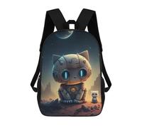 sinyumoney Sac À Dos Scolaire Robotic Cat on Mars -1 Sac À Dos Scolaire Enfant Imprimé En 3D, Sac De Voyage Tendance, Sac D'école Garçon 17inch