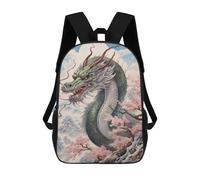 sinyumoney Sac À Dos Scolaire Sakura Dragon Chinese Sac À Dos Scolaire Enfant Imprimé En 3D, Sac De Voyage Tendance, Sac D'école Garçon 17inch