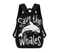 sinyumoney Sac À Dos Scolaire Save The Whales Environme Sac À Dos Scolaire Enfant Imprimé En 3D, Sac De Voyage Tendance, Sac D'école Garçon 17inch