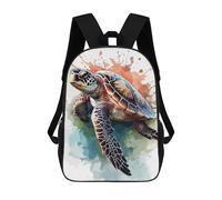 sinyumoney Sac À Dos Scolaire Sea Turtle Watercolor Art Sac À Dos Scolaire Enfant Imprimé En 3D, Sac De Voyage Tendance, Sac D'école Garçon 17inch