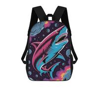 sinyumoney Sac À Dos Scolaire Shark in Space with Asteroids Sac À Dos Scolaire Enfant Imprimé En 3D, Sac De Voyage Tendance, Sac D'école Garçon 17inch