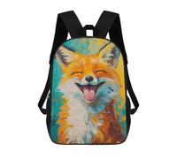 sinyumoney Sac À Dos Scolaire Smiling Fox Portrait Sac À Dos Scolaire Enfant Imprimé En 3D, Sac De Voyage Tendance, Sac D'école Garçon 17inch