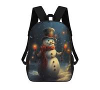 sinyumoney Sac À Dos Scolaire Smiling Snowman with Candles Sac À Dos Scolaire Enfant Imprimé En 3D, Sac De Voyage Tendance, Sac D'école Garçon 17inch
