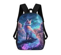 sinyumoney Sac À Dos Scolaire Space Fox Animal Sac À Dos Scolaire Enfant Imprimé En 3D, Sac De Voyage Tendance, Sac D'école Garçon 17inch
