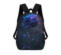 sinyumoney Sac À Dos Scolaire Stary Black Rose Flower Sac À Dos Scolaire Enfant Imprimé En 3D, Sac De Voyage Tendance, Sac D'école Garçon 17inch
