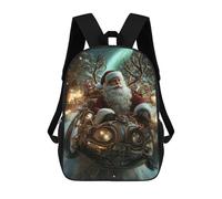 sinyumoney Sac À Dos Scolaire Steampunk Santa Claus Sac À Dos Scolaire Enfant Imprimé En 3D, Sac De Voyage Tendance, Sac D'école Garçon 17inch