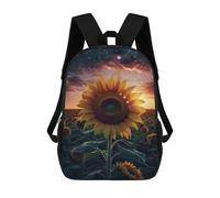 sinyumoney Sac À Dos Scolaire Sunflower Field Night Sky Sac À Livres Pour Garçons Et Filles Sac D'école Sac Pour L'université Sac De Voyage D'affaires Sac De Travail 17inch