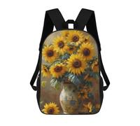 sinyumoney Sac À Dos Scolaire Sunflowers in Vase Sac À Dos Scolaire Enfant Imprimé En 3D, Sac De Voyage Tendance, Sac D'école Garçon 17inch