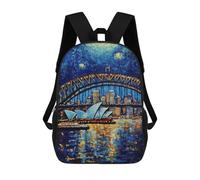 sinyumoney Sac À Dos Scolaire Sydney Opera House Night Sac À Dos Scolaire Enfant Imprimé En 3D, Sac De Voyage Tendance, Sac D'école Garçon 17inch