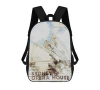 sinyumoney Sac À Dos Scolaire Sydney Opera House Sac À Dos Scolaire Enfant Imprimé En 3D, Sac De Voyage Tendance, Sac D'école Garçon 17inch