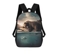 sinyumoney Sac À Dos Scolaire The Floating Bear Sac À Dos Scolaire Enfant Imprimé En 3D, Sac De Voyage Tendance, Sac D'école Garçon 17inch