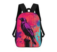 sinyumoney Sac À Dos Scolaire The Raven Abstract Art Sac À Livres Pour Garçons Et Filles Sac D'école Sac Pour L'université Sac De Voyage D'affaires Sac De Travail 17inch