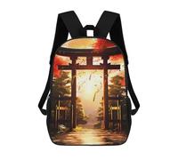 sinyumoney Sac À Dos Scolaire Torii Gate in Japanese Sac À Dos Scolaire Enfant Imprimé En 3D, Sac De Voyage Tendance, Sac D'école Garçon 17inch