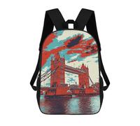 sinyumoney Sac À Dos Scolaire Tower Bridge London Sac À Dos Scolaire Enfant Imprimé En 3D, Sac De Voyage Tendance, Sac D'école Garçon 17inch