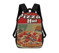 sinyumoney Sac À Dos Scolaire Vintage Pizza Sac À Dos Scolaire Enfant Imprimé En 3D, Sac De Voyage Tendance, Sac D'école Garçon 17inch