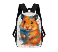 sinyumoney Sac À Dos Scolaire Watercolor Hamster Sac À Dos Scolaire Enfant Imprimé En 3D, Sac De Voyage Tendance, Sac D'école Garçon 17inch