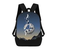 sinyumoney Sac À Dos Scolaire Whale And Big Moon Sac À Dos Scolaire Enfant Imprimé En 3D, Sac De Voyage Tendance, Sac D'école Garçon 17inch