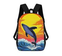 sinyumoney Sac À Dos Scolaire Whale Breaching Sunset Sac À Dos Scolaire Enfant Imprimé En 3D, Sac De Voyage Tendance, Sac D'école Garçon 17inch