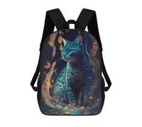 sinyumoney Sac À Dos Scolaire Whimsical Waterfall Cat Sac À Dos Scolaire Enfant Imprimé En 3D, Sac De Voyage Tendance, Sac D'école Garçon 17inch