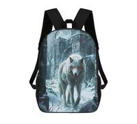 sinyumoney Sac À Dos Scolaire White Dire Wolf Snow Watch Sac À Dos Scolaire Enfant Imprimé En 3D, Sac De Voyage Tendance, Sac D'école Garçon 17inch