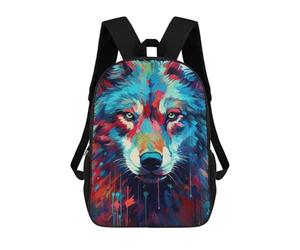 sinyumoney Sac À Dos Scolaire Wolf Drawing Sac À Livres Pour Garçons Et Filles, Sac D'école, Sac Pour Étudiants, Sac De Voyage D'affaires, Sac De Travail 17inch