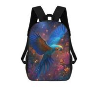 sinyumoney Sac D'école Imprimé En 3D Amazon Macaw in Enchanted Garden Sac À Dos Enfant, Sac À Livres Mignon, Imperméable, Mode Et Décontracté 17inch
