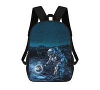 sinyumoney Sac D'école Imprimé En 3D Astronaut on Alien Planet -5 Sac À Dos Enfant, Sac À Livres Mignon, Imperméable, Mode Et Décontracté 17inch