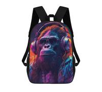 sinyumoney Sac D'école Imprimé En 3D Chill Monkey -2 Sac À Dos Enfant, Sac À Livres Mignon, Imperméable, Mode Et Décontracté 17inch